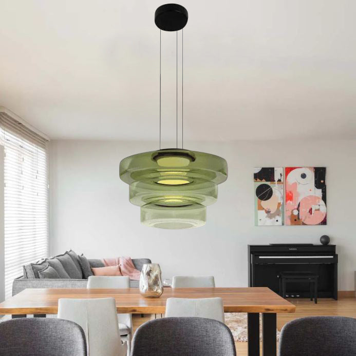 Bauhaus Tiered Glass Pendant Light