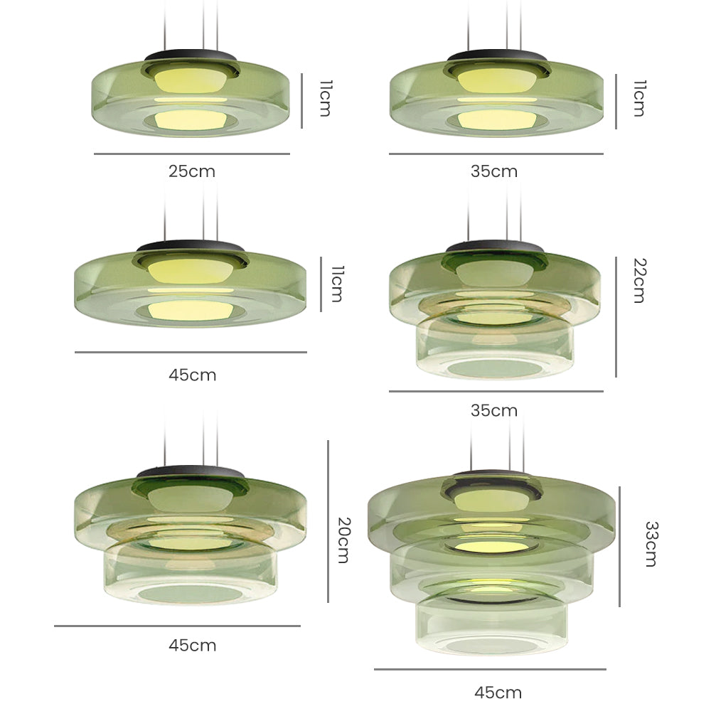 Bauhaus Tiered Glass Pendant Light