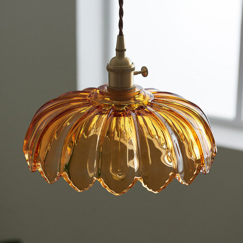 Vintage Flower Glass Pendant Light