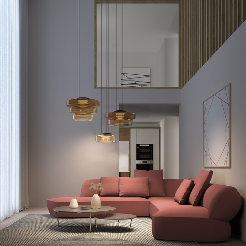 Bauhaus Tiered Glass Pendant Light
