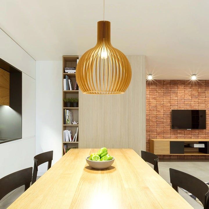 Natural Wood Pendant Light