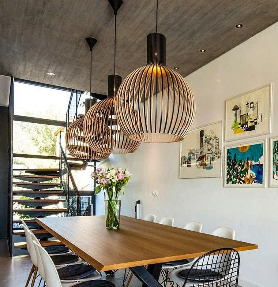 Natural Wood Pendant Light