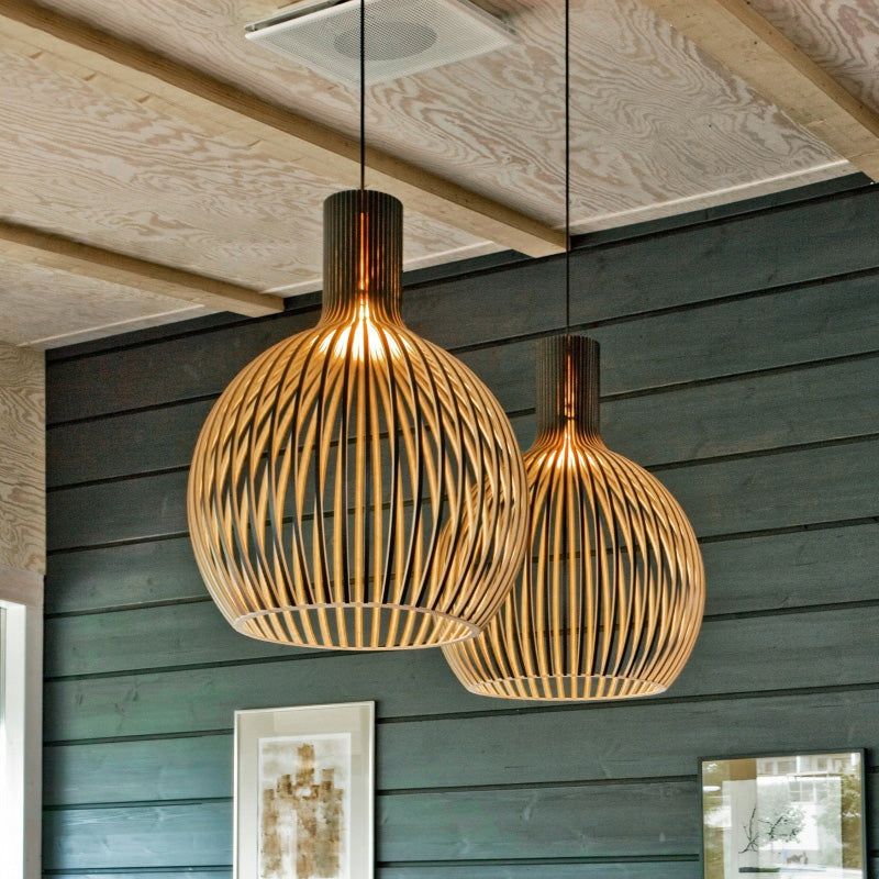 Natural Wood Pendant Light