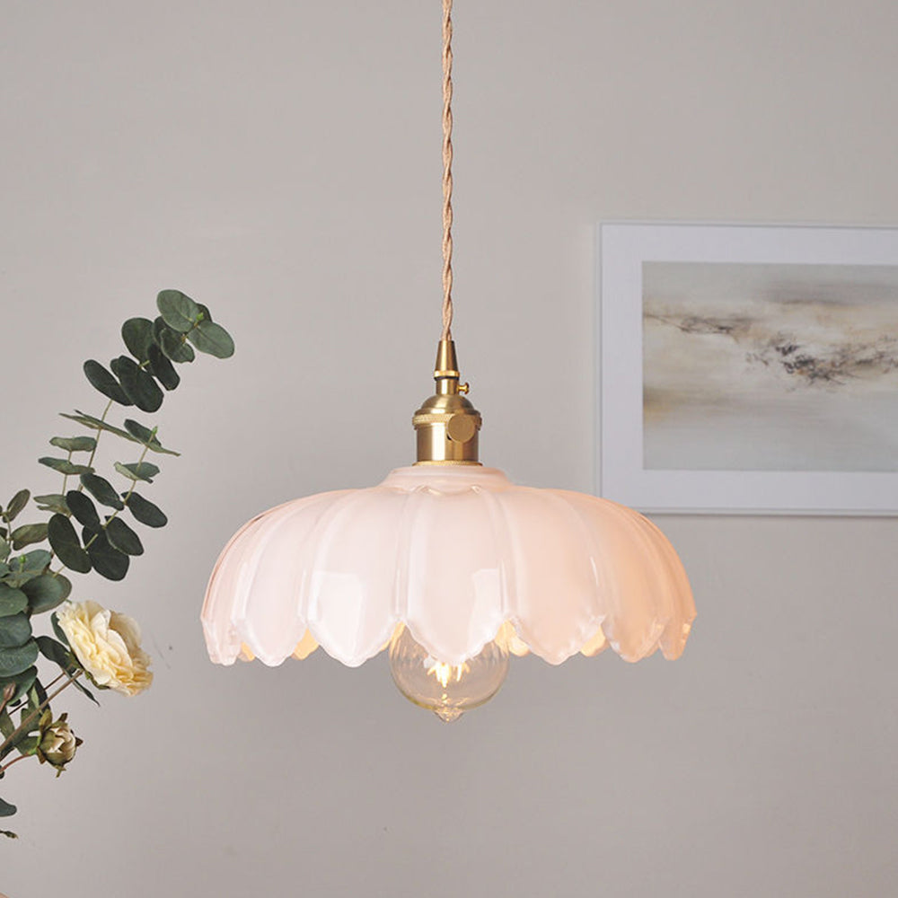 Vintage Flower Glass Pendant Light