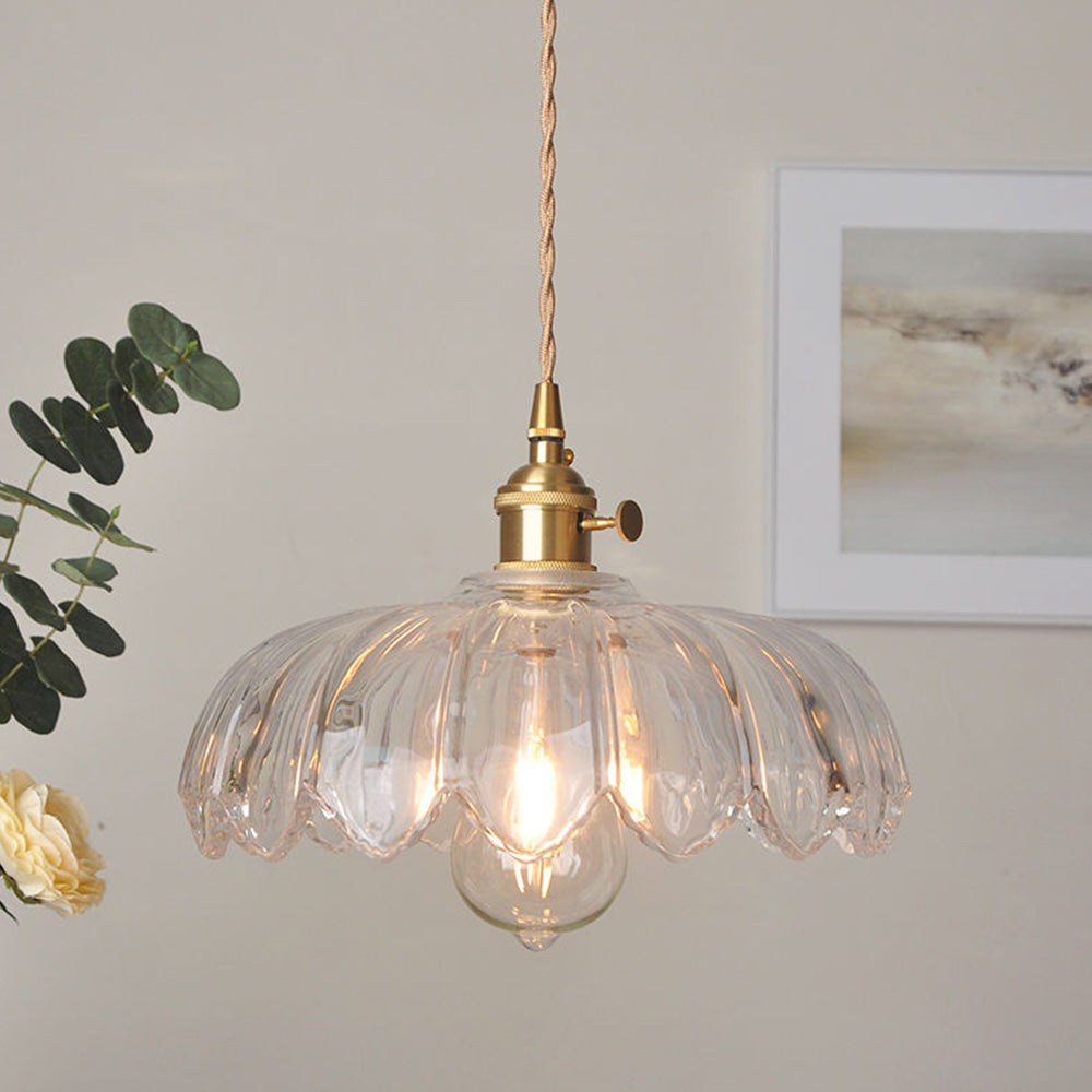 Vintage Flower Glass Pendant Light
