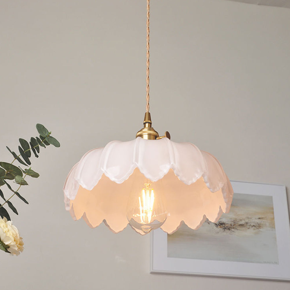 Vintage Flower Glass Pendant Light