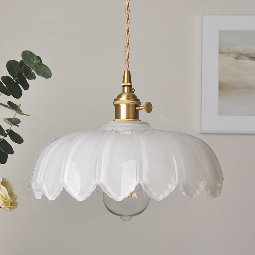 Vintage Flower Glass Pendant Light
