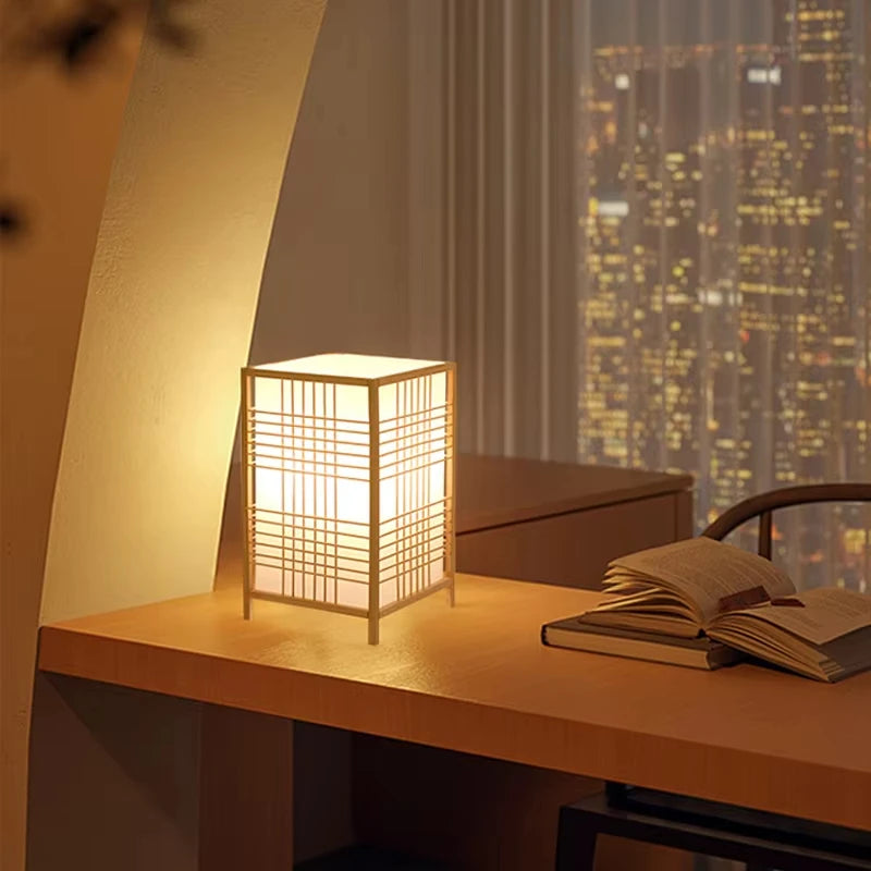 Woven Bamboo Bedside Lamp