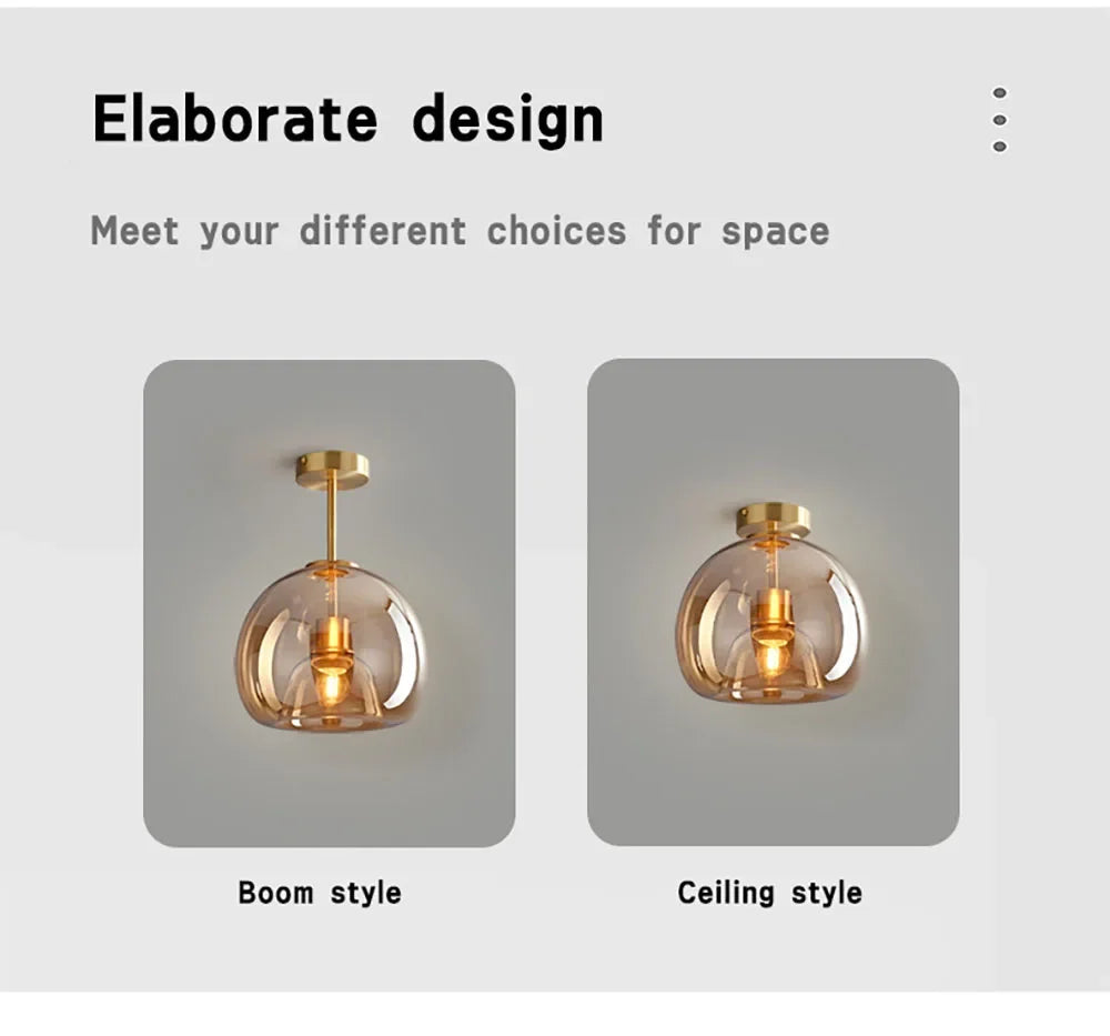 Nordic Glass Globe Ceiling Light