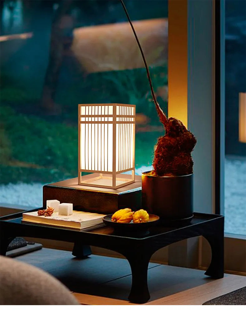 Woven Bamboo Bedside Lamp