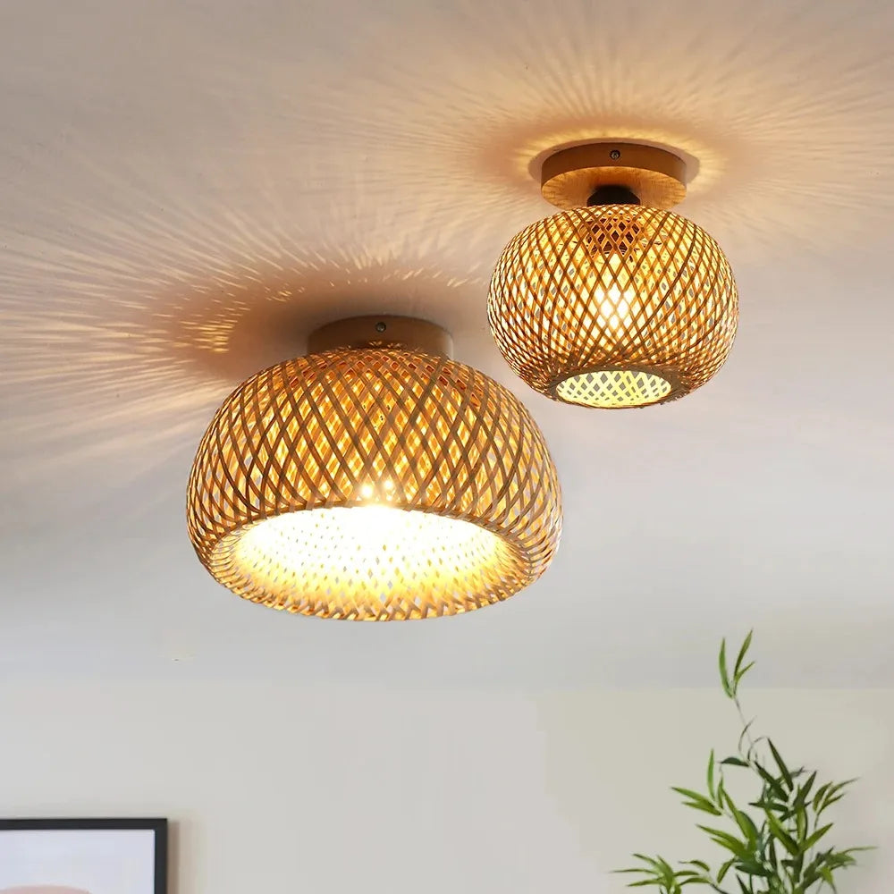 Natura Woven Bamboo Ceiling Light