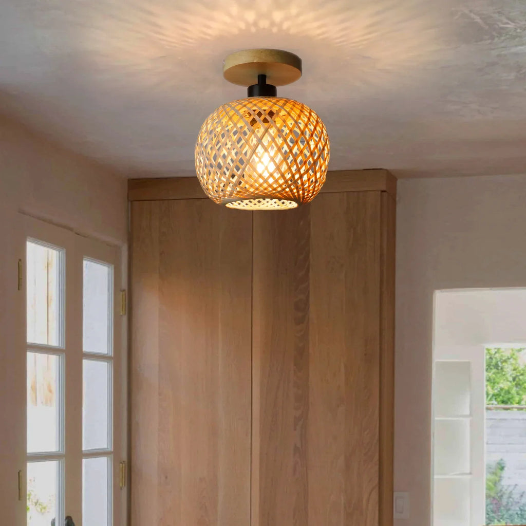 Natura Woven Bamboo Ceiling Light