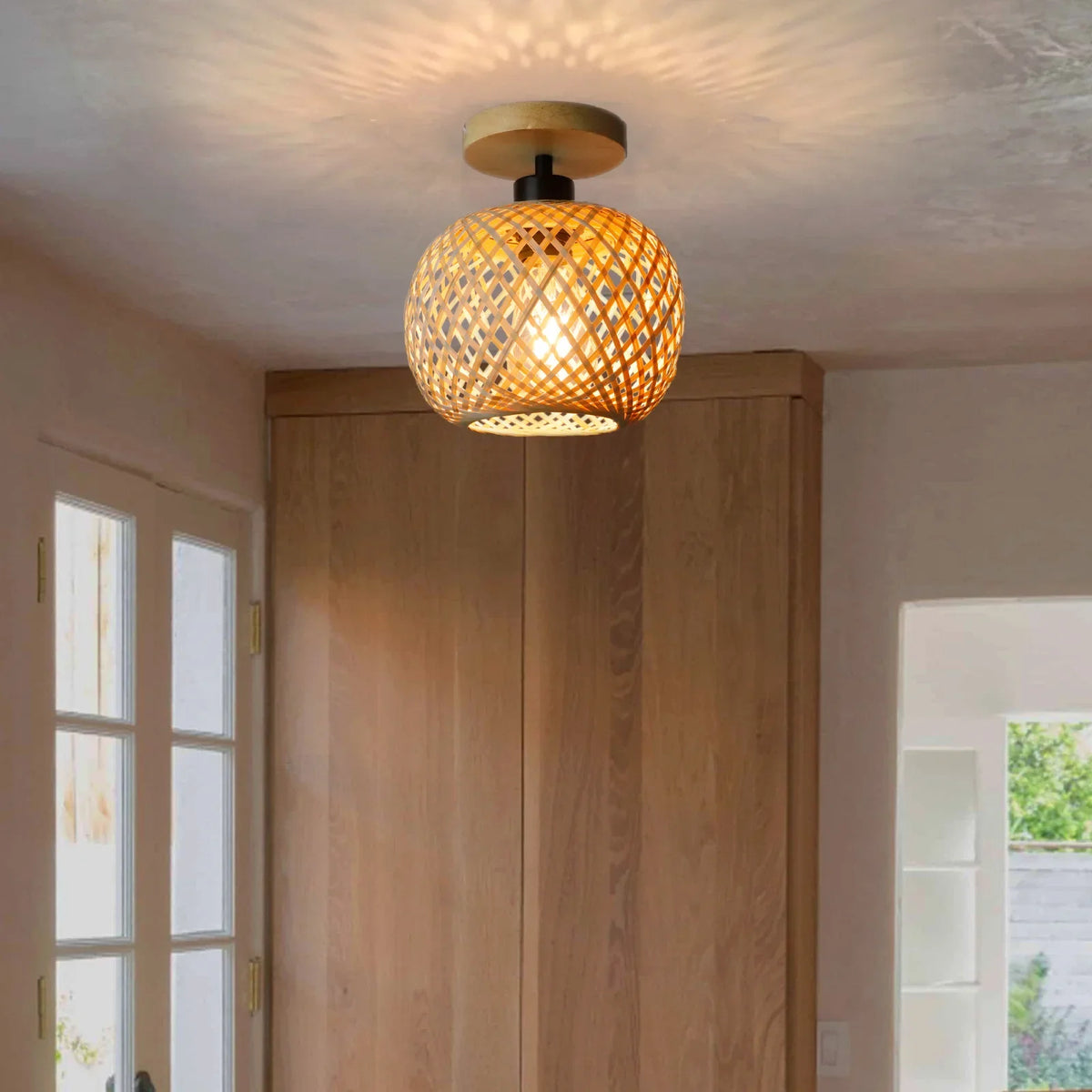 Natura Woven Bamboo Ceiling Light