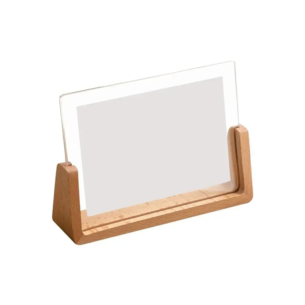 U-Shaped Acrylic Photo Frame, Beech, Horizontal