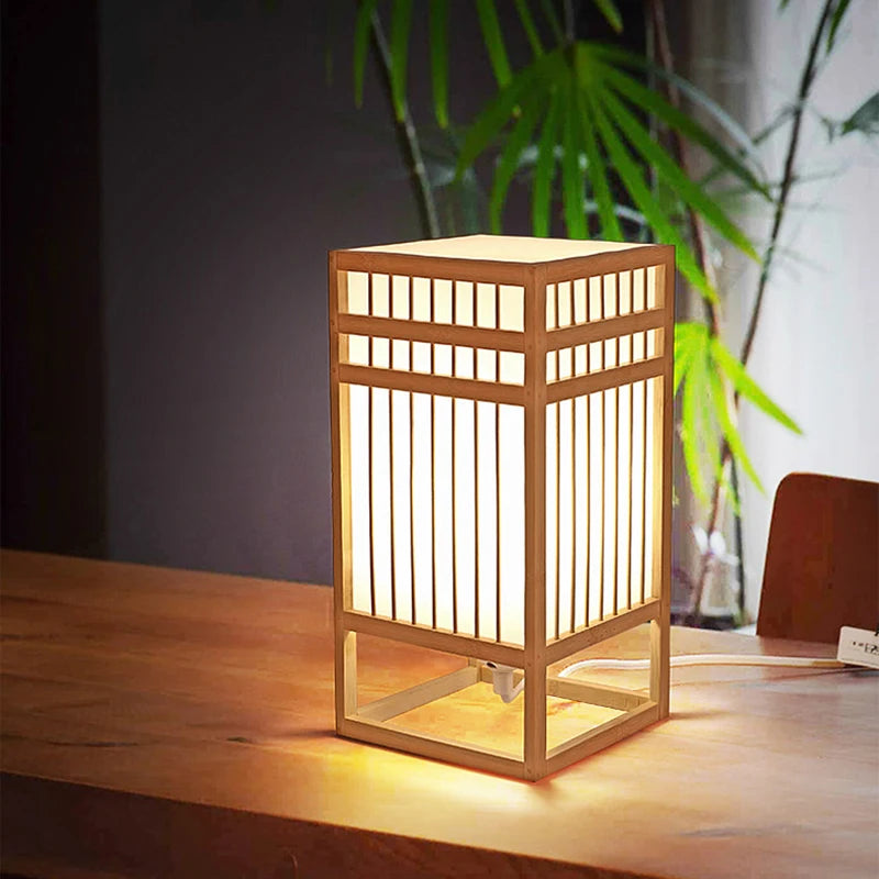 Woven Bamboo Bedside Lamp