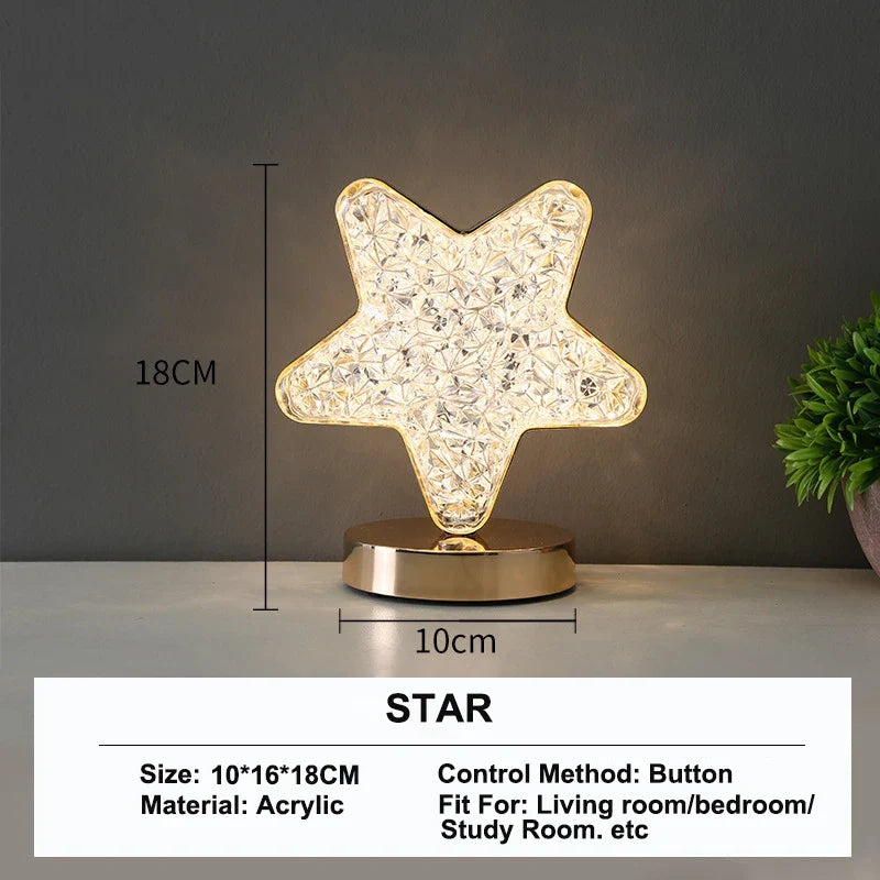 Stellora 3D Crystal LED Night Lamp