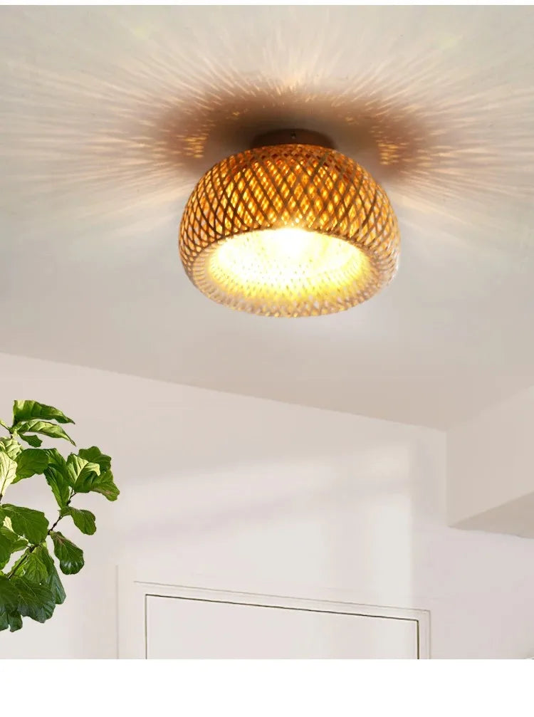 Natura Woven Bamboo Ceiling Light