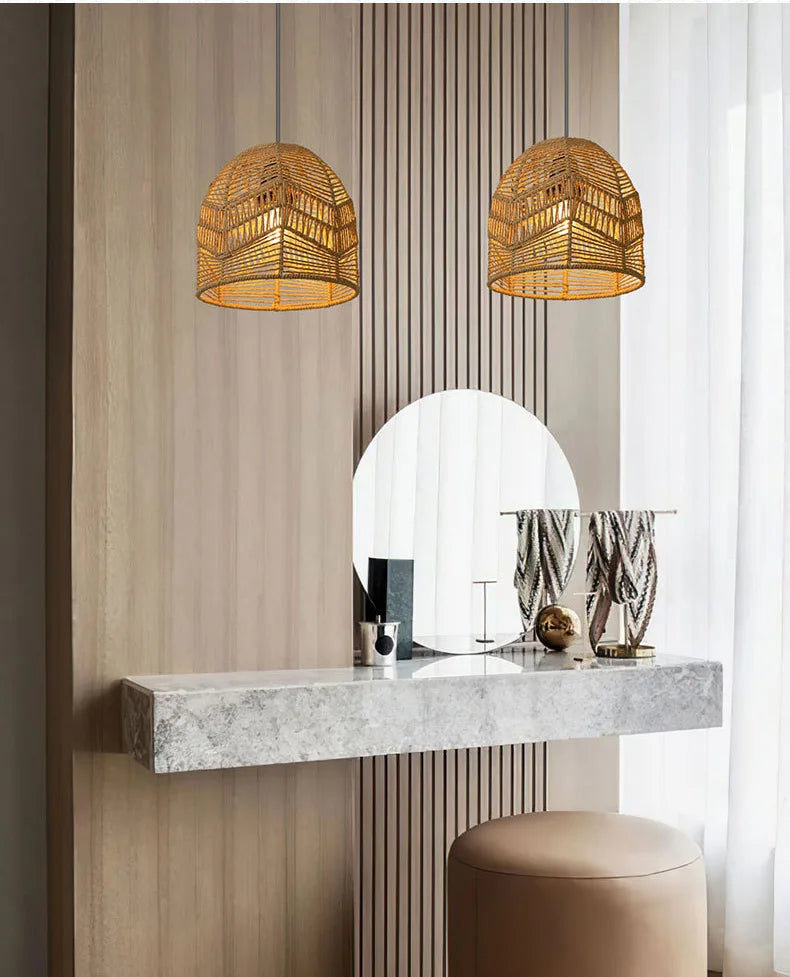 Handwoven Paper Rope Pendant Shade
