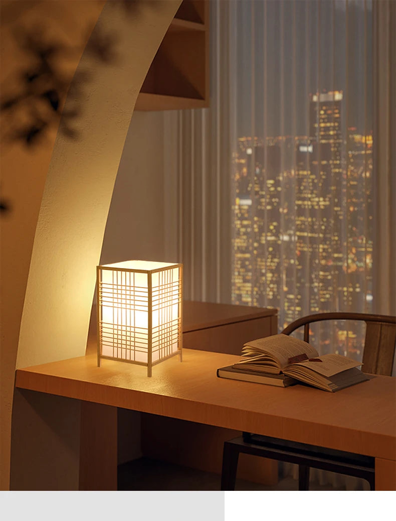 Woven Bamboo Bedside Lamp