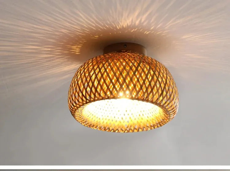 Natura Woven Bamboo Ceiling Light