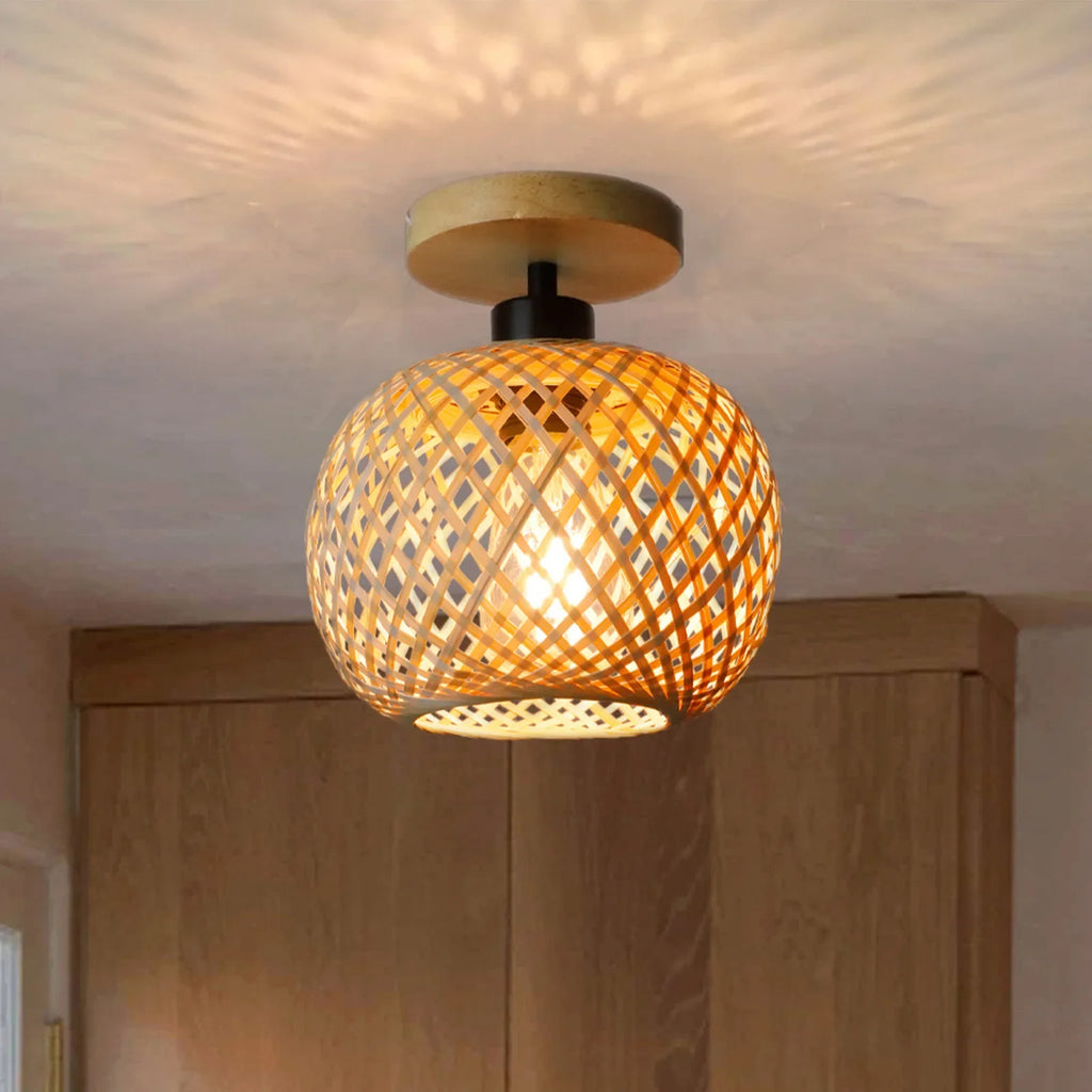 Natura Woven Bamboo Ceiling Light