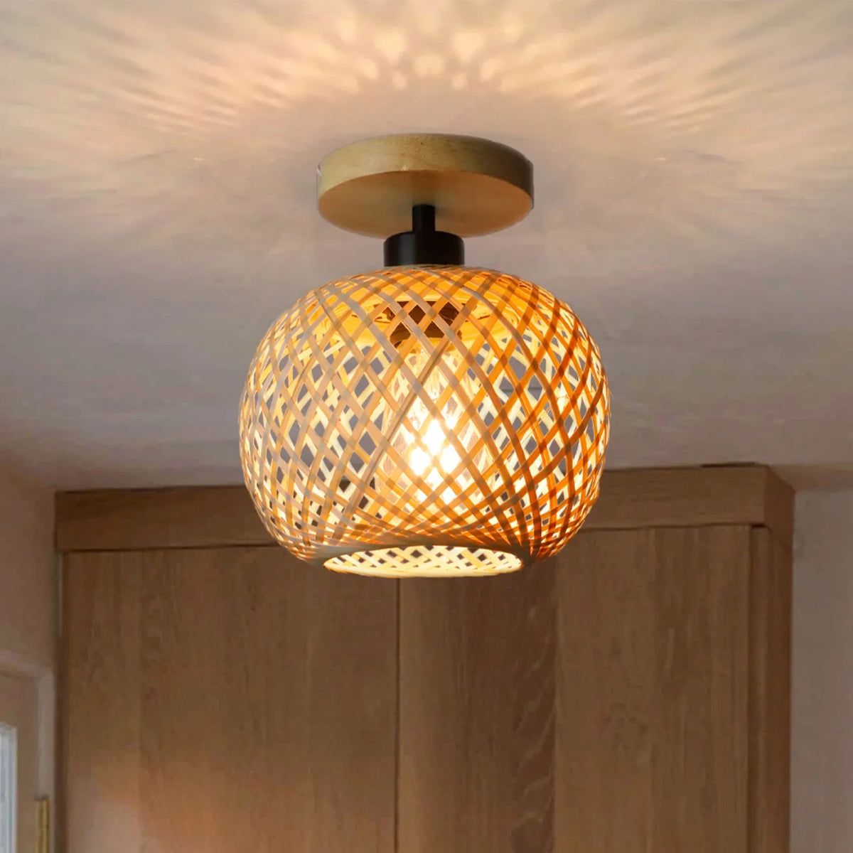 Natura Woven Bamboo Ceiling Light