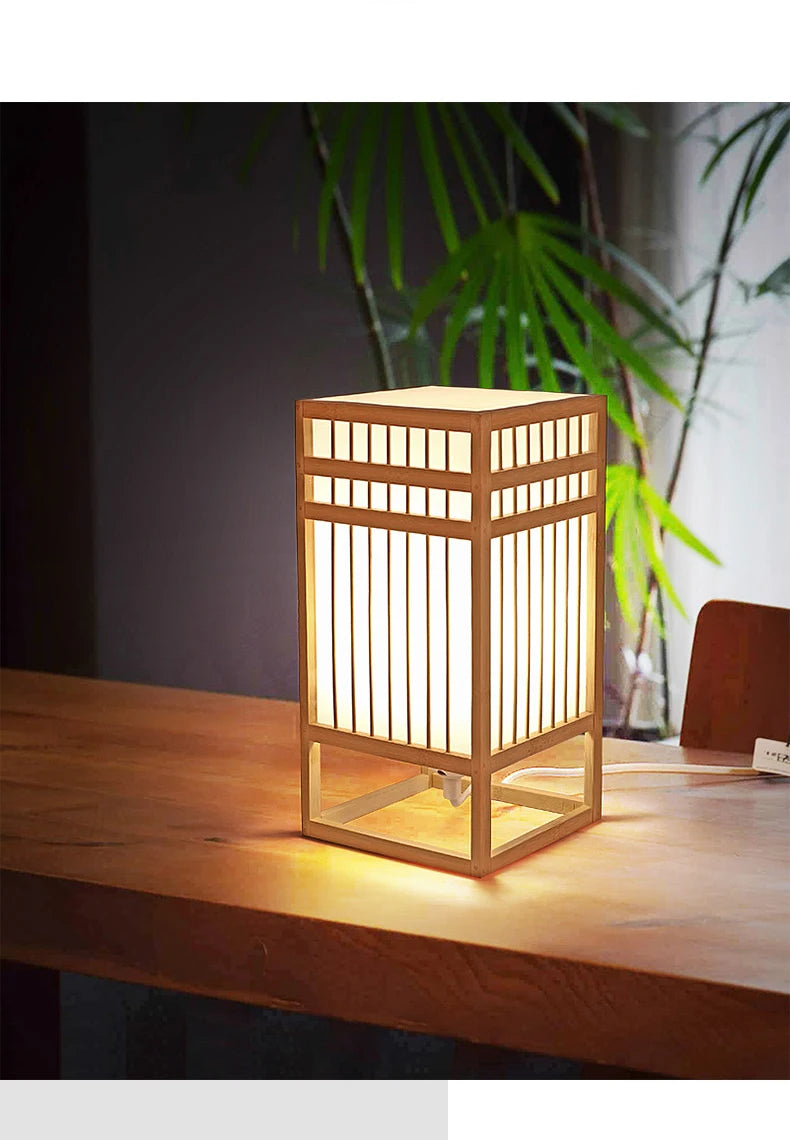 Woven Bamboo Bedside Lamp