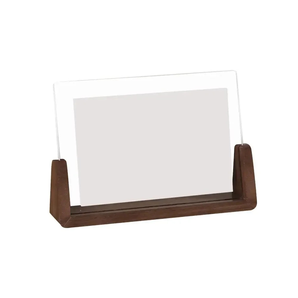 U-Shaped Acrylic Photo Frame, Walnut, Horizontal