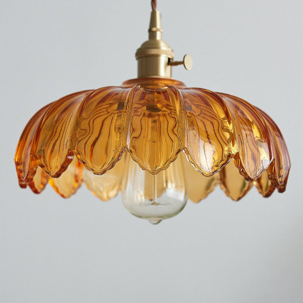 Vintage Flower Glass Pendant Light