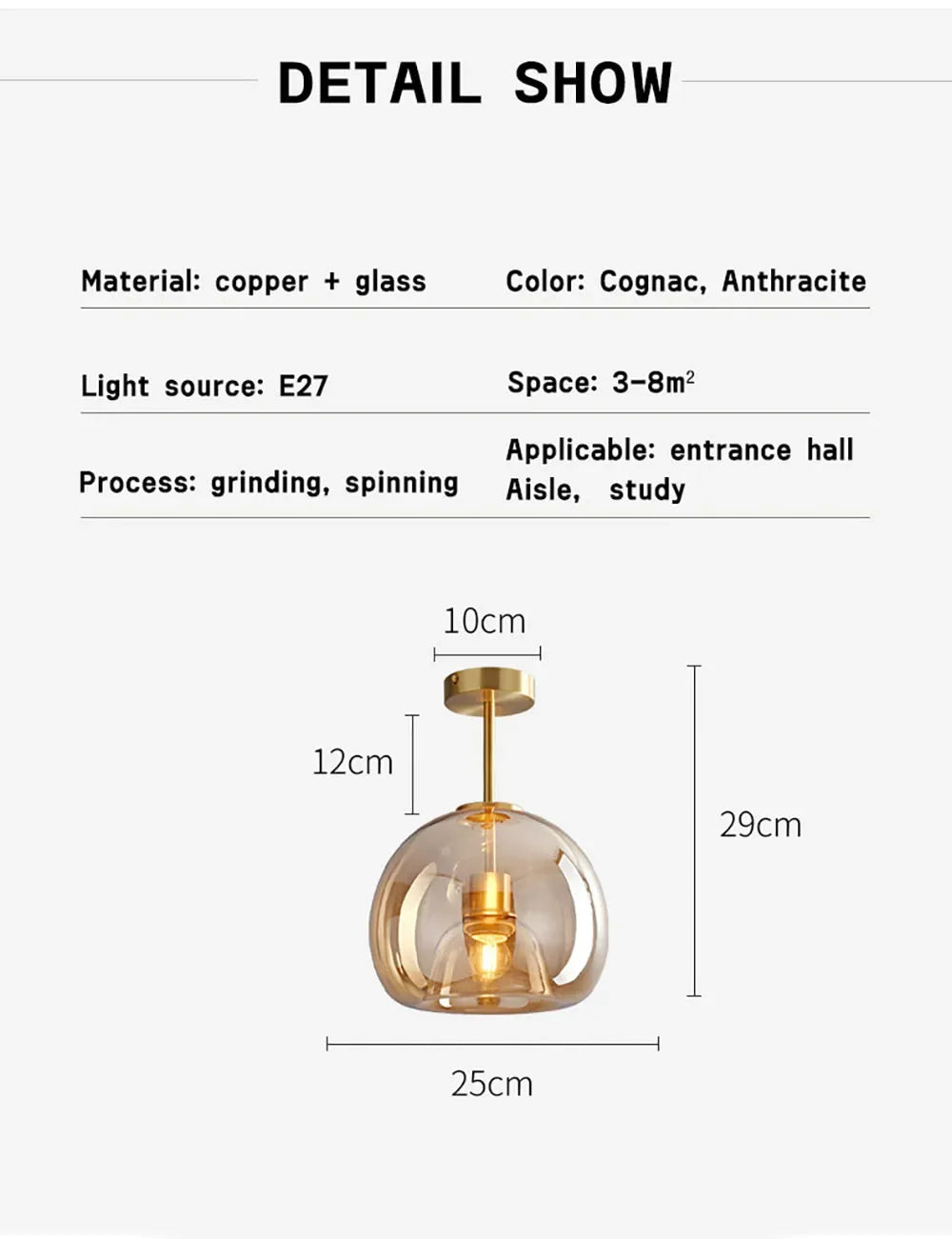 Nordic Glass Globe Ceiling Light
