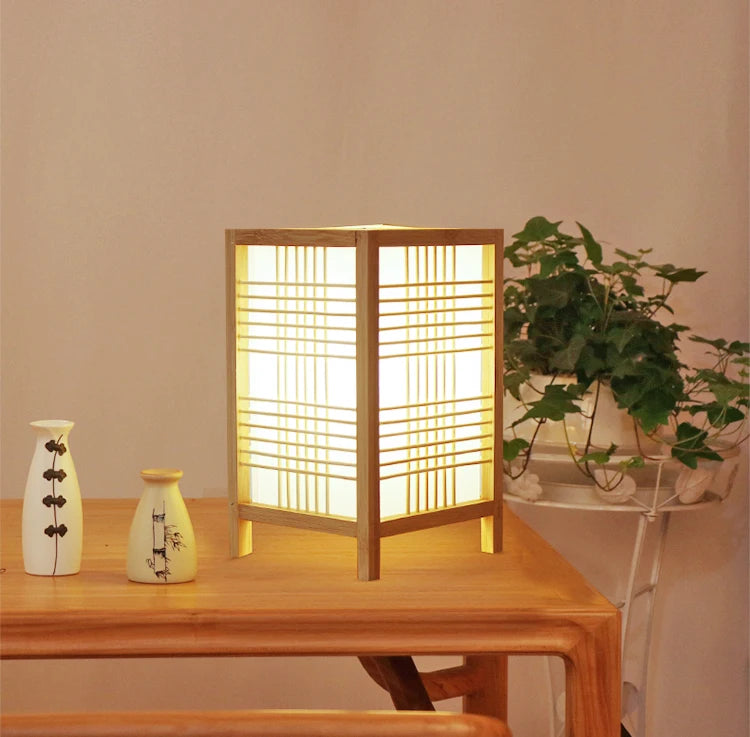 Woven Bamboo Bedside Lamp
