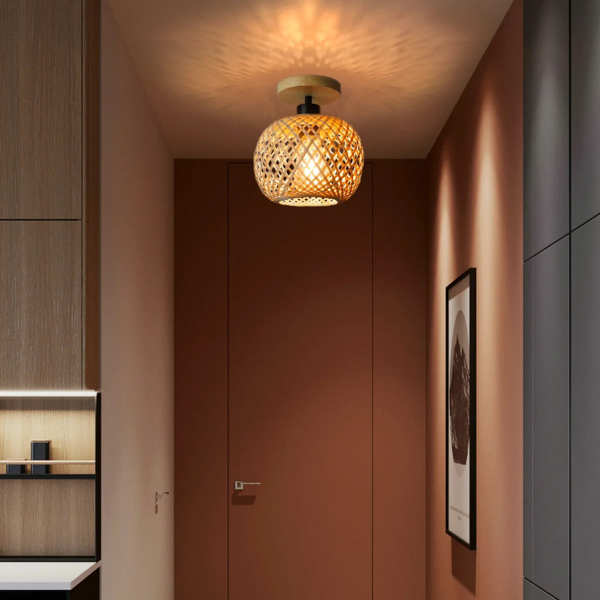 Natura Woven Bamboo Ceiling Light