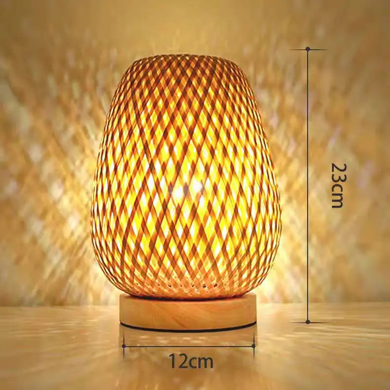 Woven Bamboo Bedside Lamp