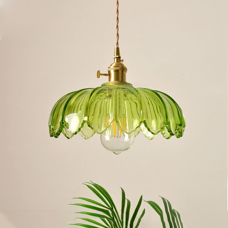 Vintage Flower Glass Pendant Light