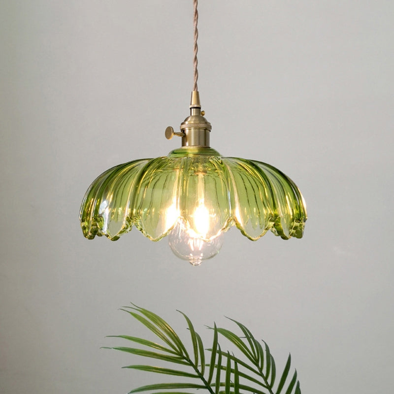 Vintage Flower Glass Pendant Light