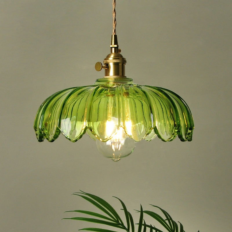 Vintage Flower Glass Pendant Light