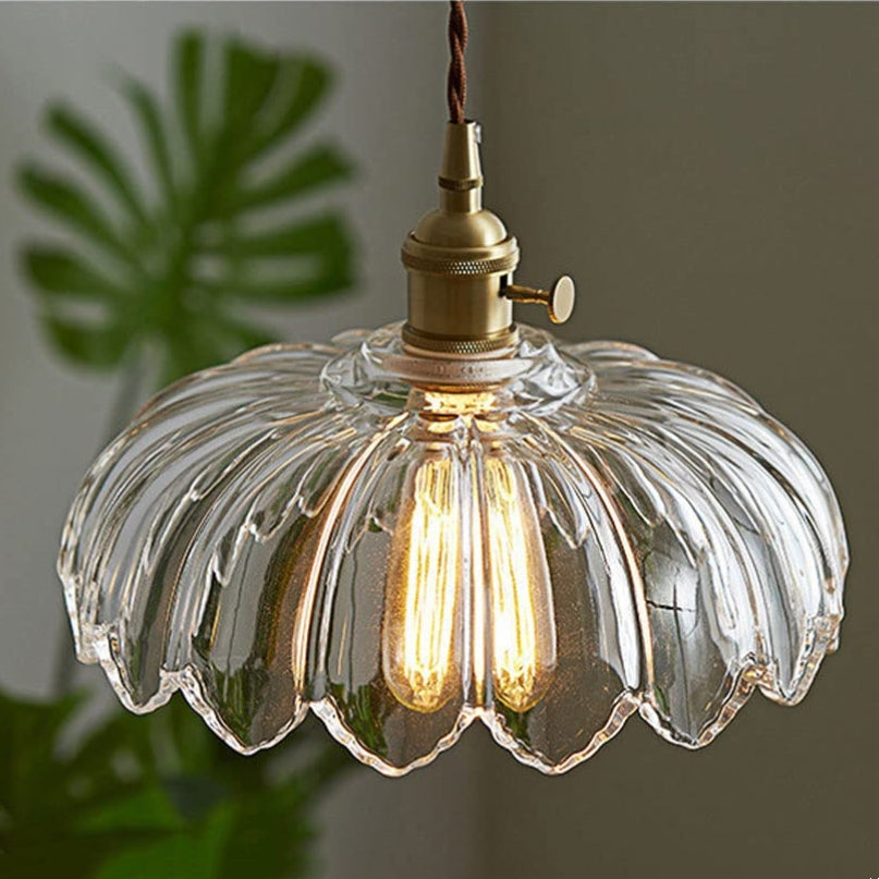 Vintage Flower Glass Pendant Light