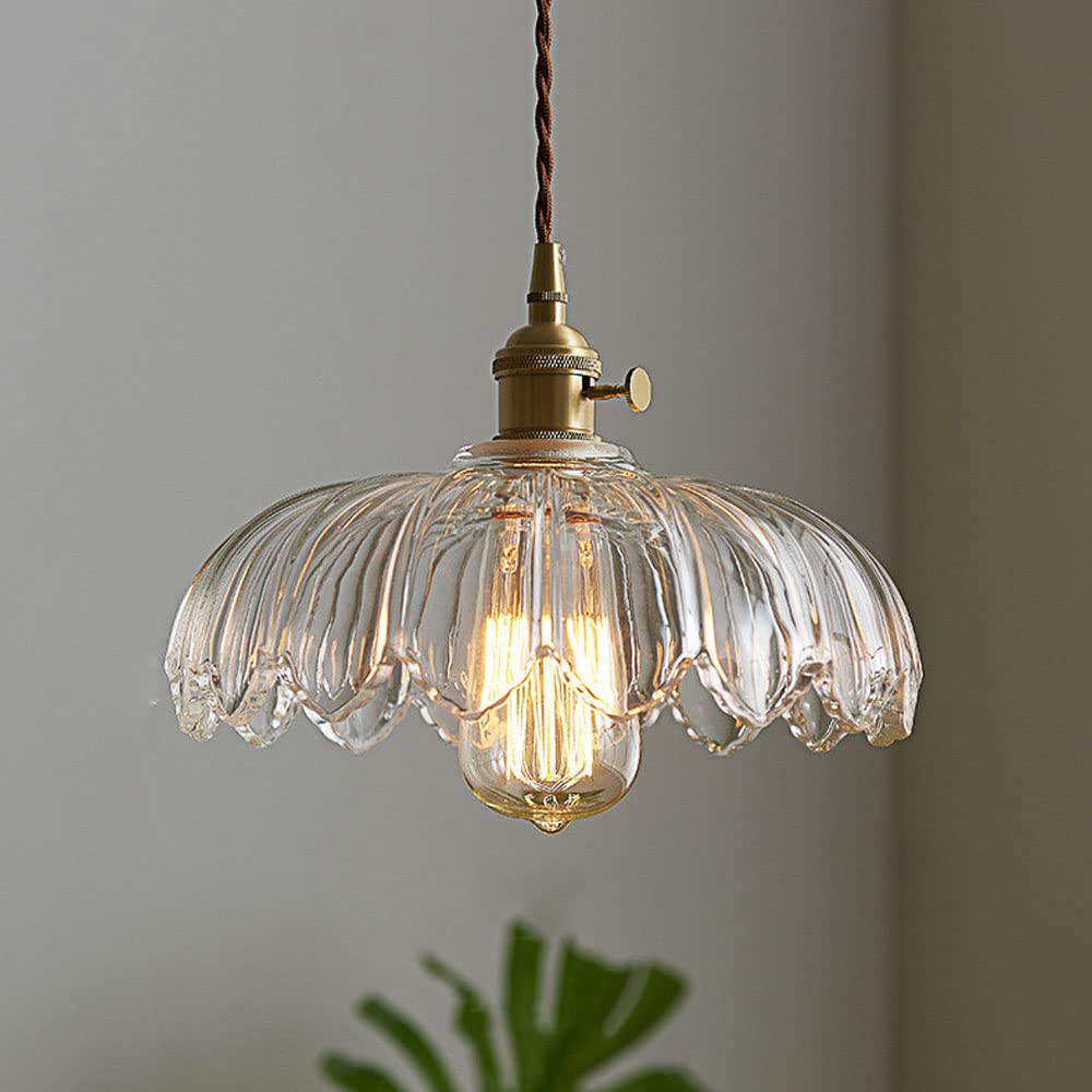 Vintage Flower Glass Pendant Light