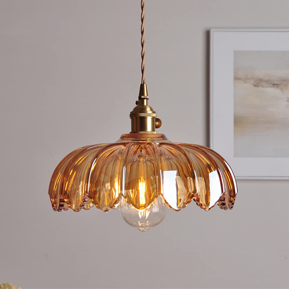 Vintage Flower Glass Pendant Light