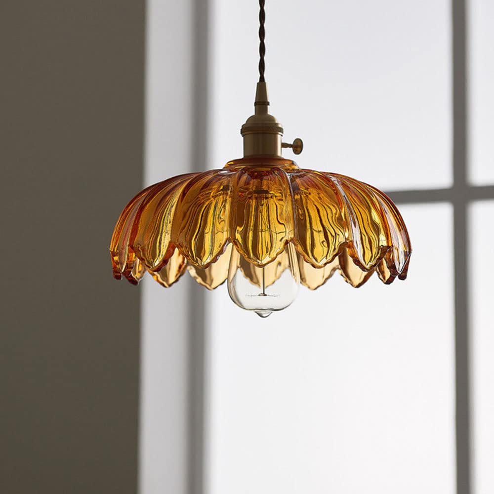 Vintage Flower Glass Pendant Light
