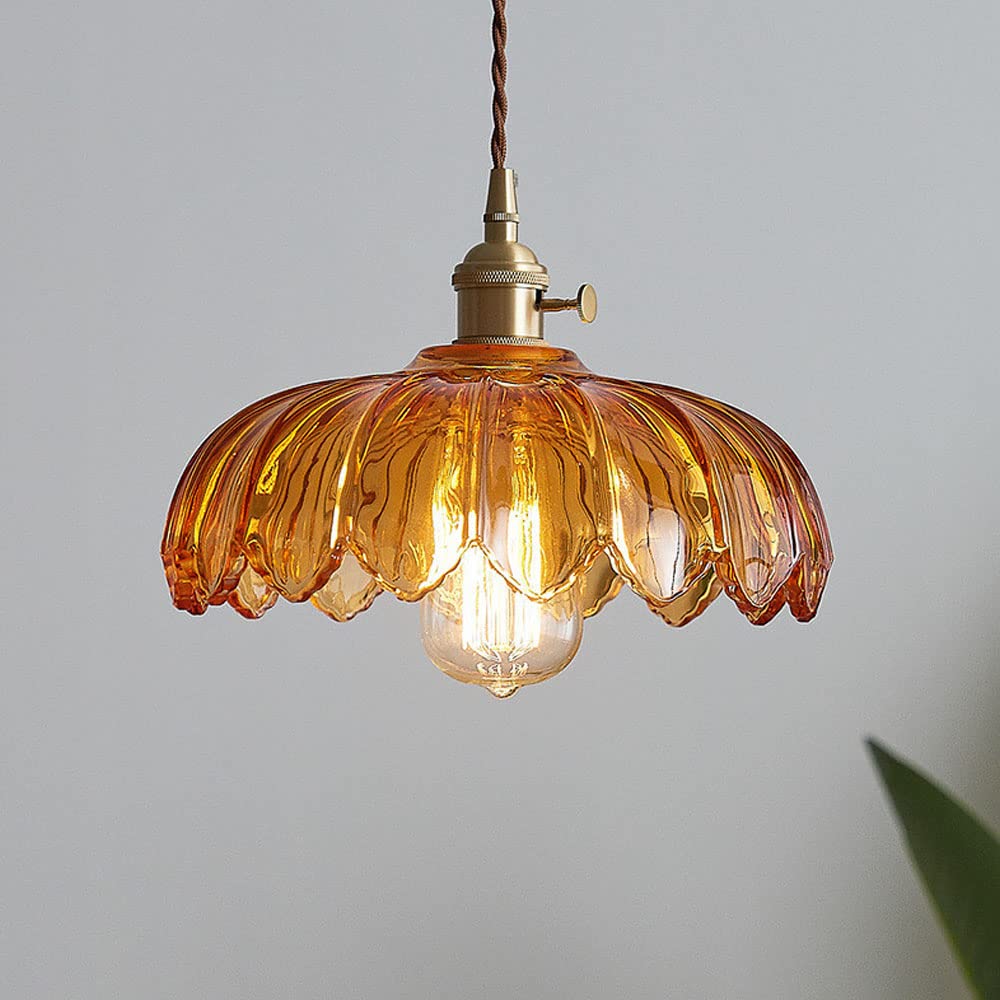 Vintage Flower Glass Pendant Light