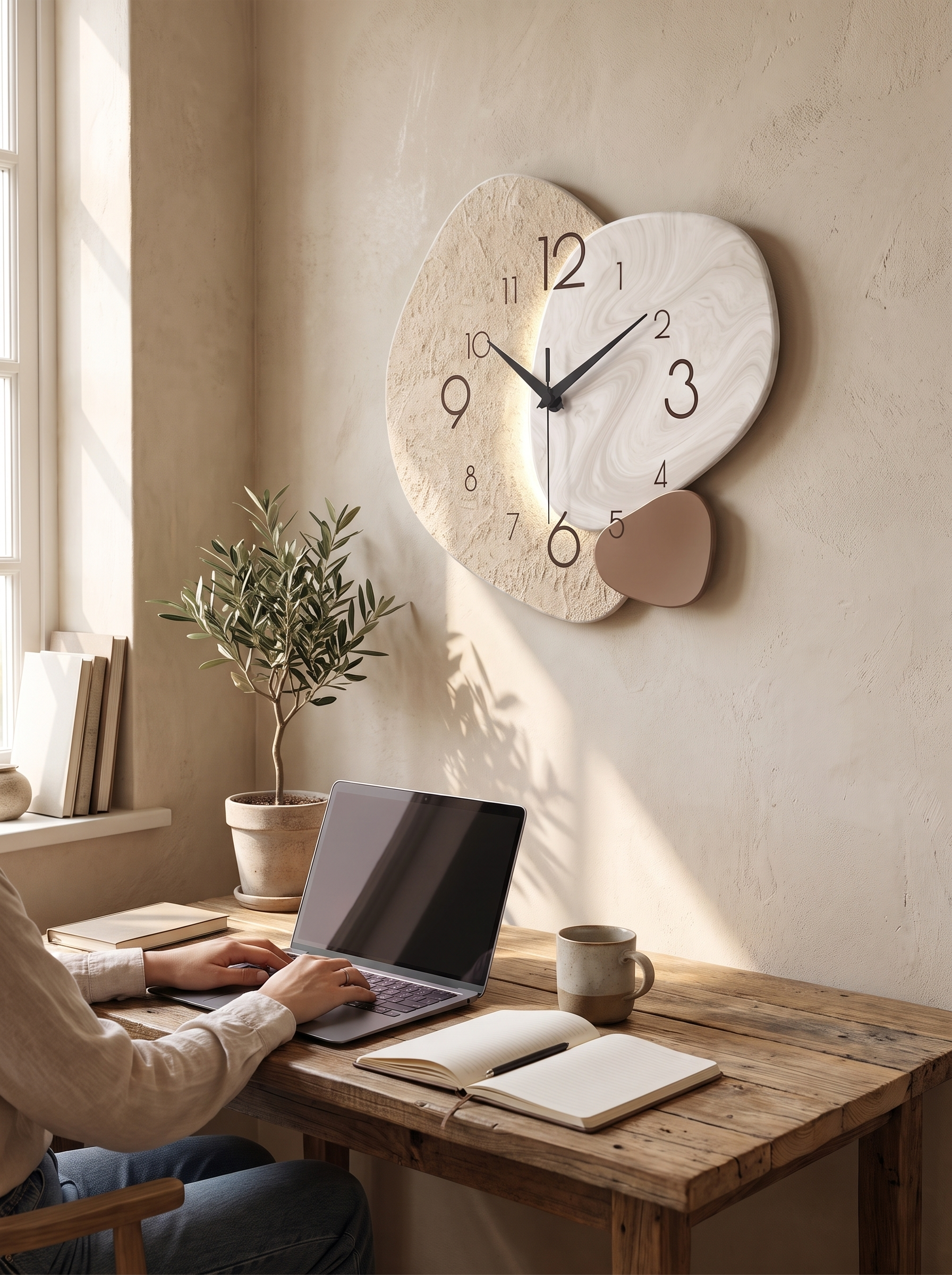 Tempostone Silent Wall Clock Calm in the Home Office