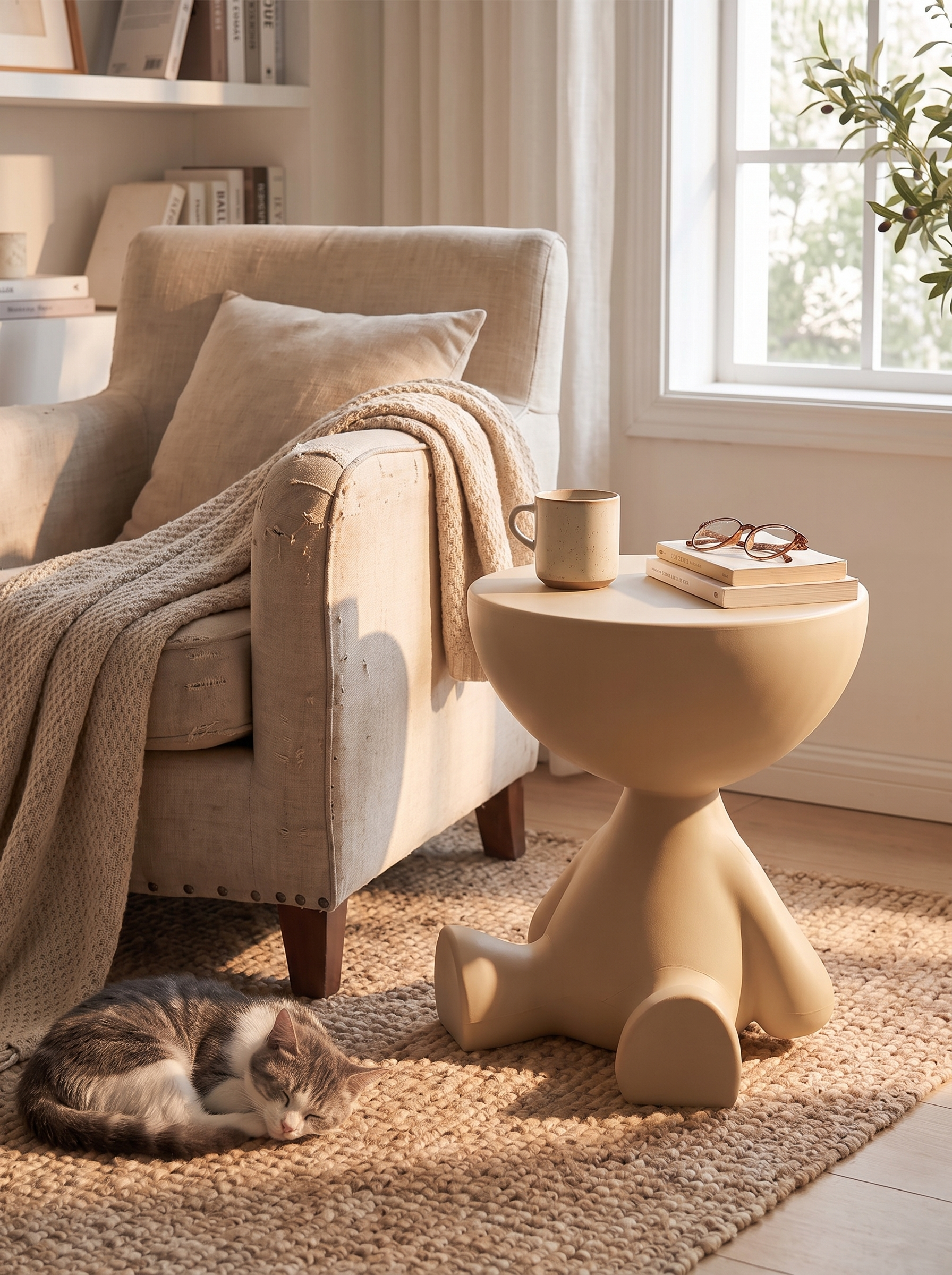 Cartoon Bear Storage Side Table Snacks And Books Within Reach