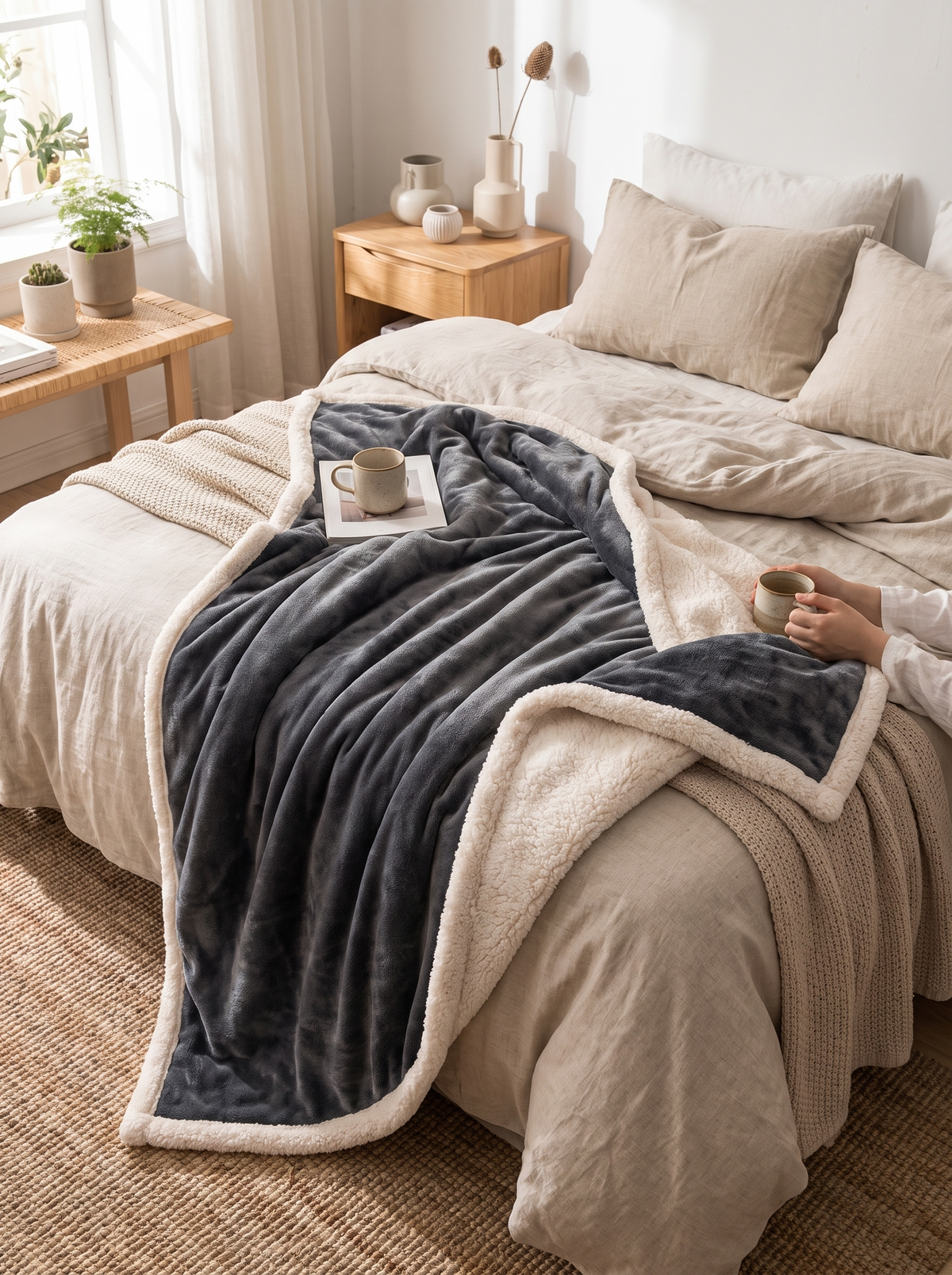 Cozy Double Sided Throw Blanket in a warm Scandinavian inspired home, Colors for Every Room