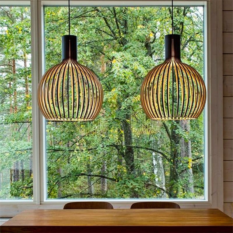 Natural Wood Pendant Light