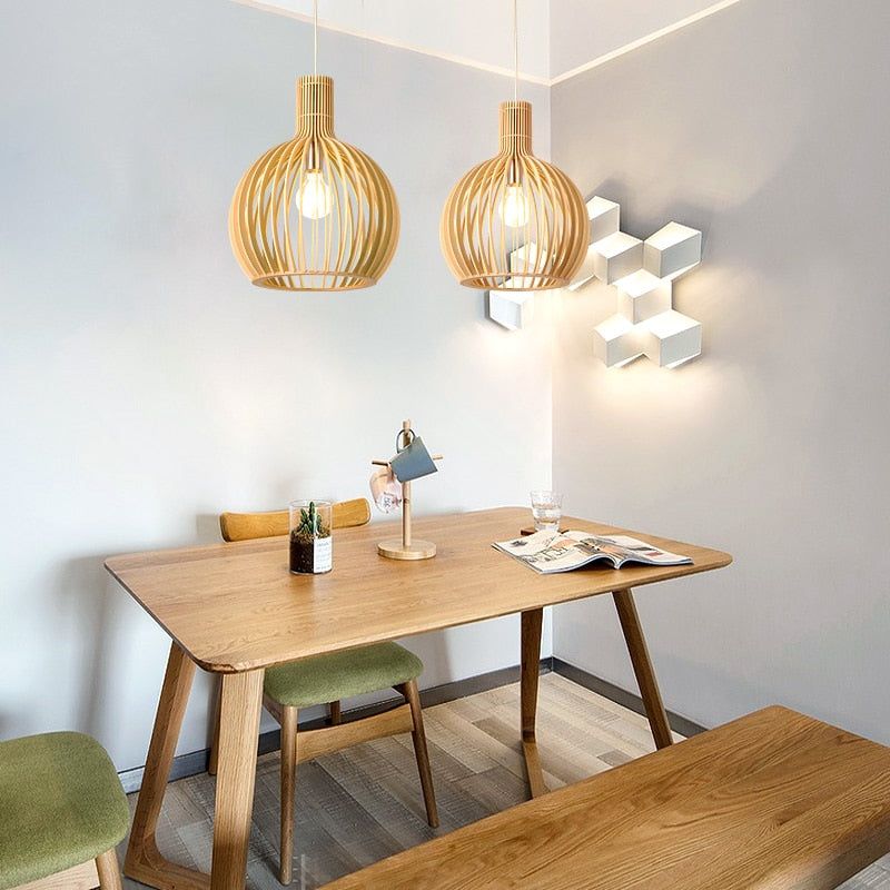 Natural Wood Pendant Light